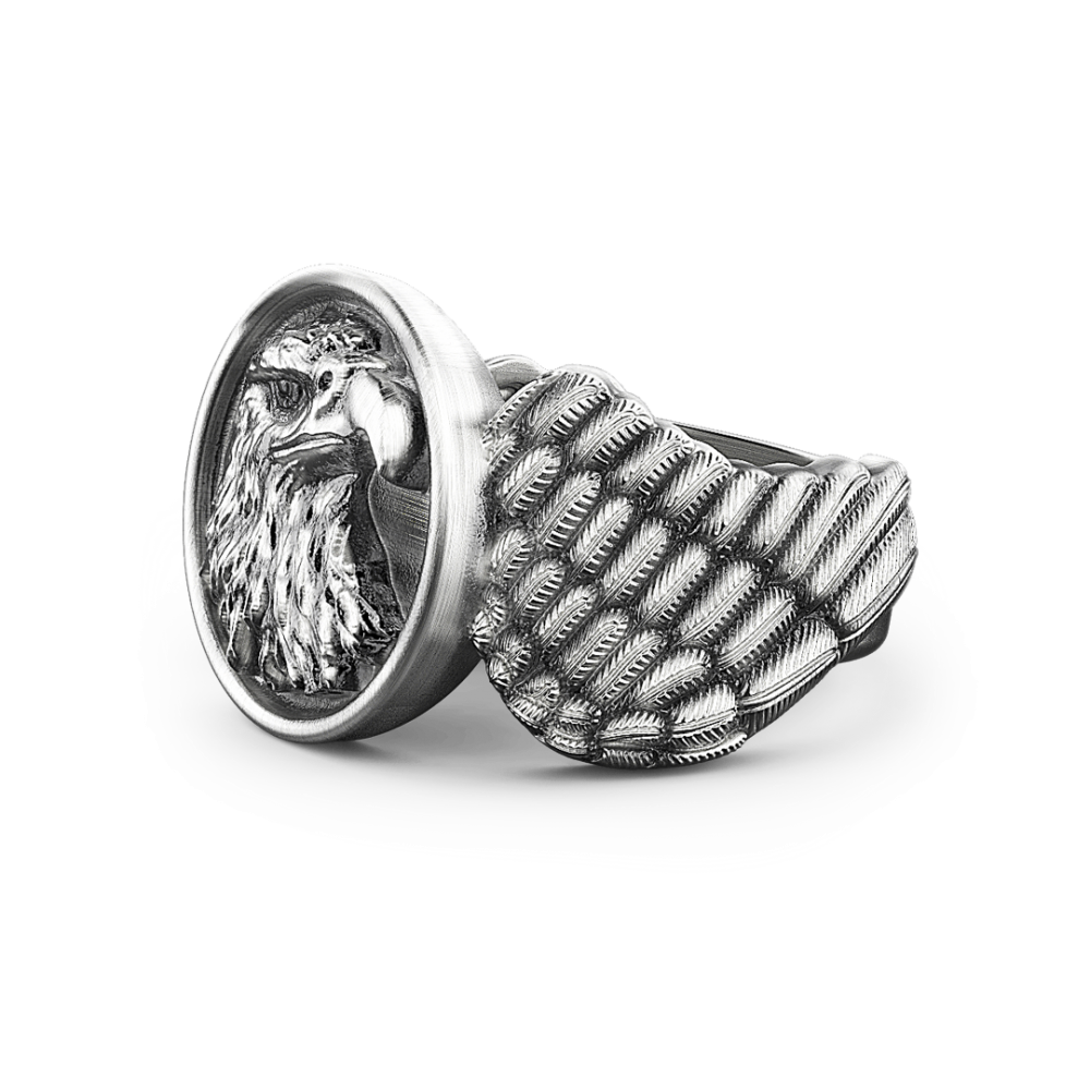 Zancan EXA181 eagle ring in silver with vintage finish - ZANCAN