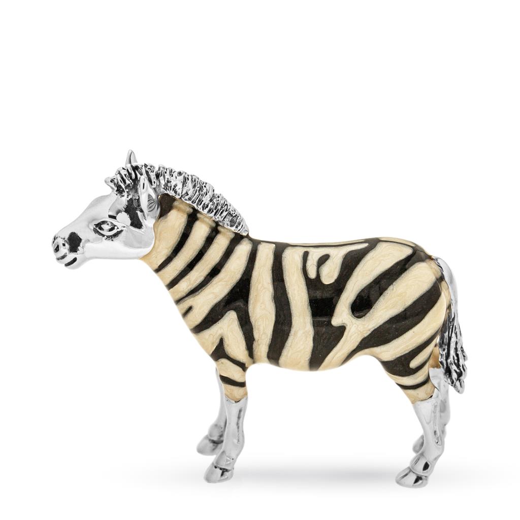 Zebra media soprammobile argento 925 smalto - SATURNO