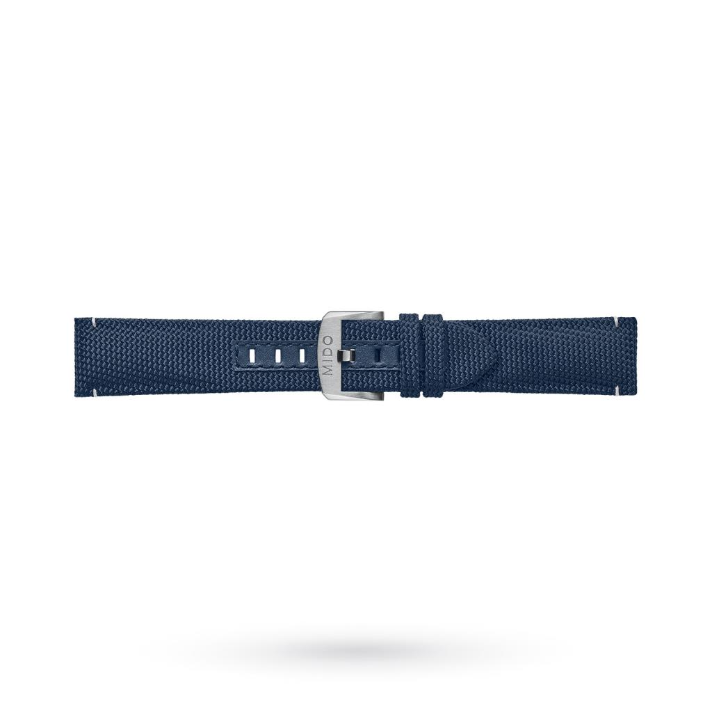 Mido watch strap in blue fabric with white stitching 22-20mm - MIDO