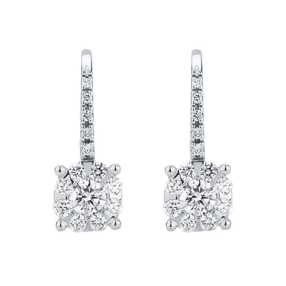 White gold hook earrings diamonds multi-stone 0,39ct Mirco Visconti - MIRCO VISCONTI