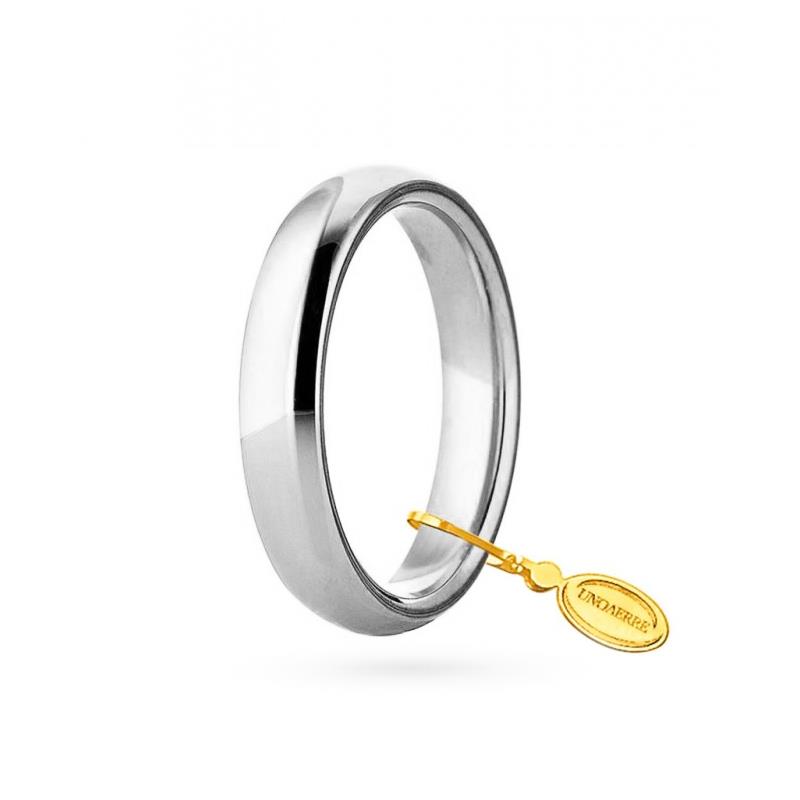 Comfort wedding ring white gold 4,00mm - UNOAERRE