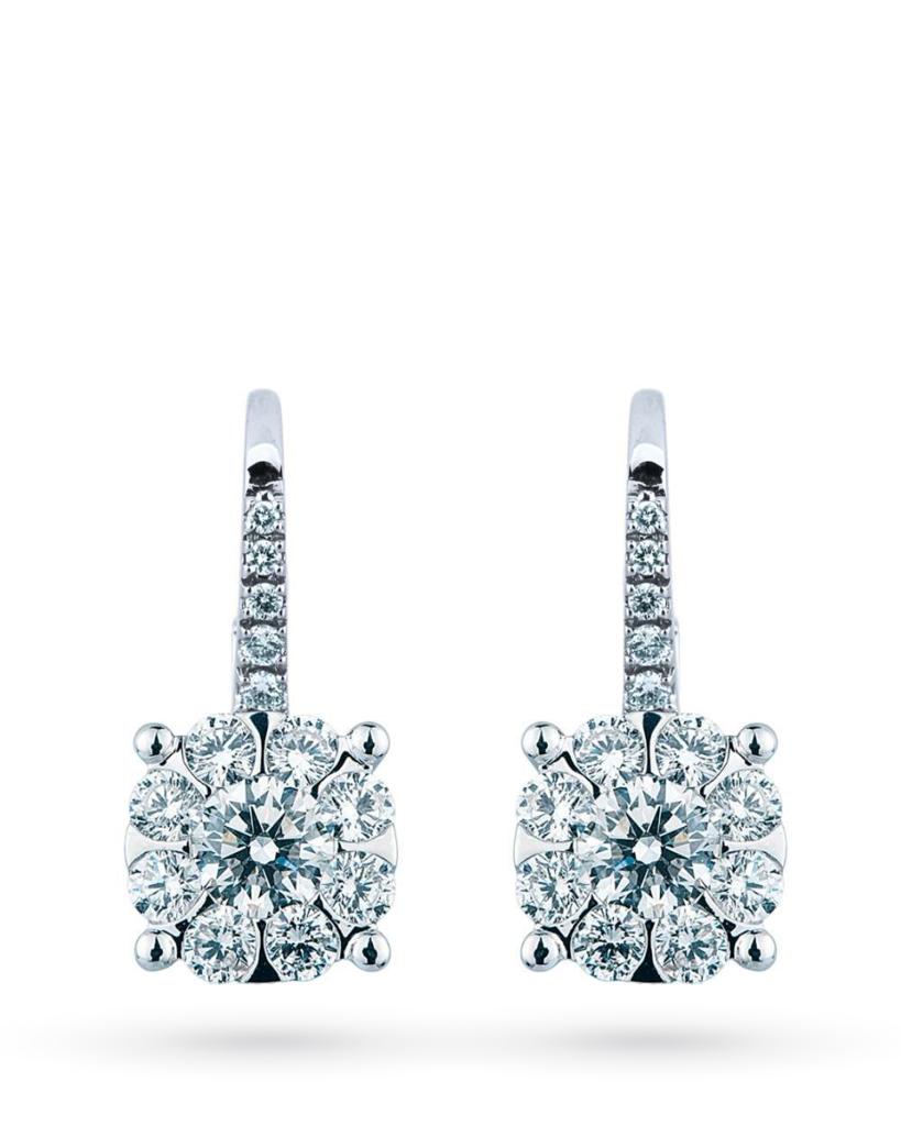 White gold hook earrings diamonds multi-stone 0,13ct Mirco Visconti - MIRCO VISCONTI