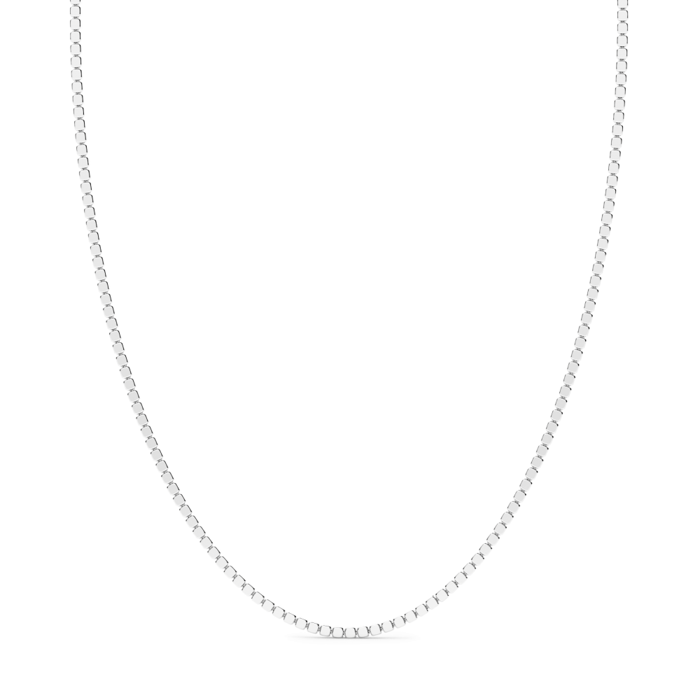 Zancan chain necklace ESC088 silver shiny cubes 60cm - ZANCAN