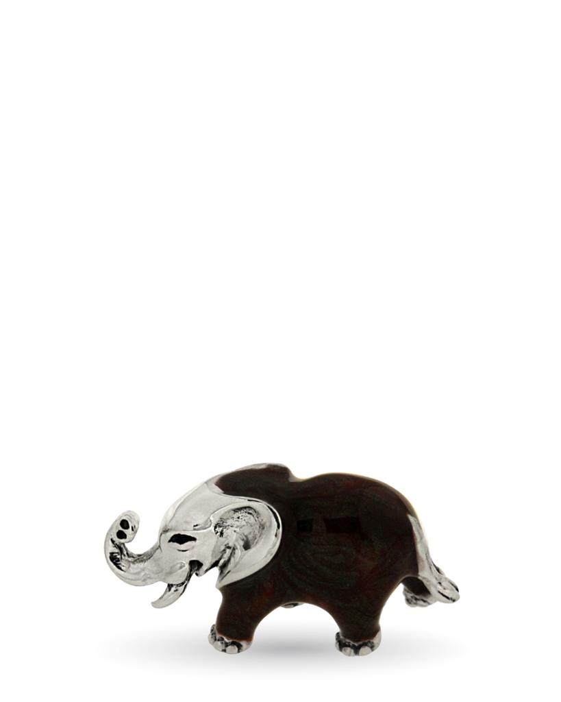 Elefantino piccolo soprammobile argento 925 smalto - SATURNO