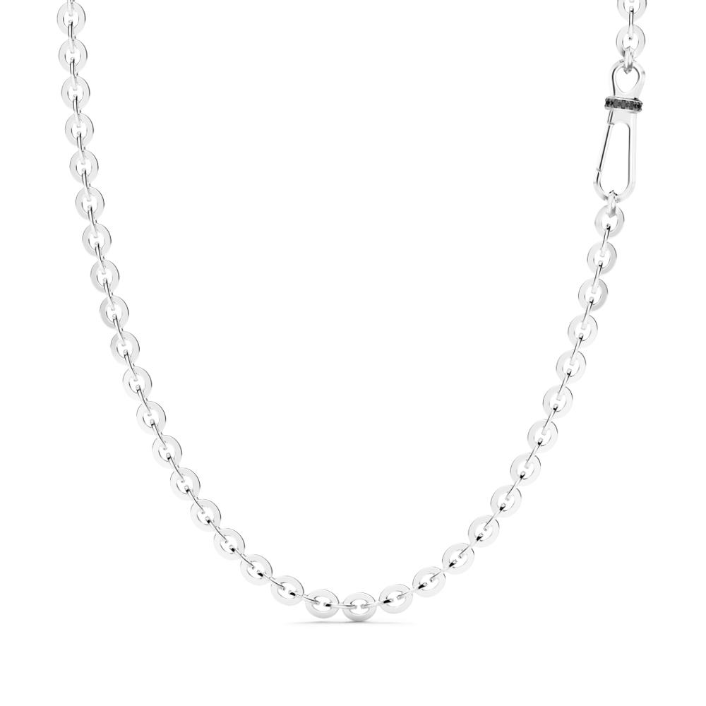Zancan EXC431 silver mesh necklace with black stones - ZANCAN