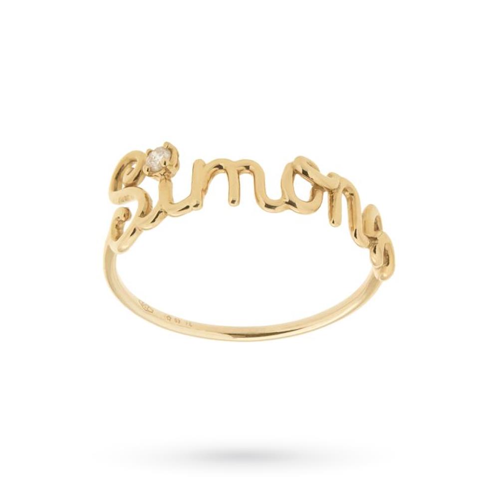 Name ring SIMONA yellow gold diamond - CICALA