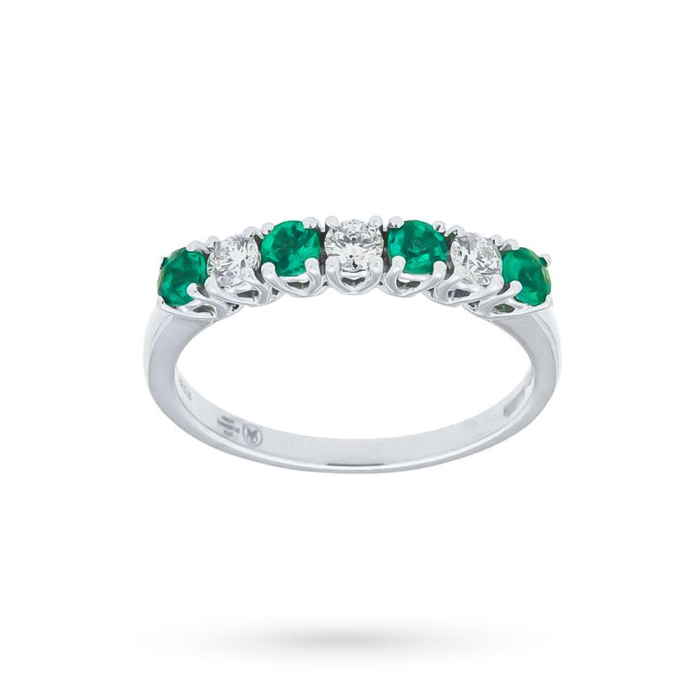 Riviera ring white gold 4 emeralds 3 diamonds Mirco Visconti - MIRCO VISCONTI