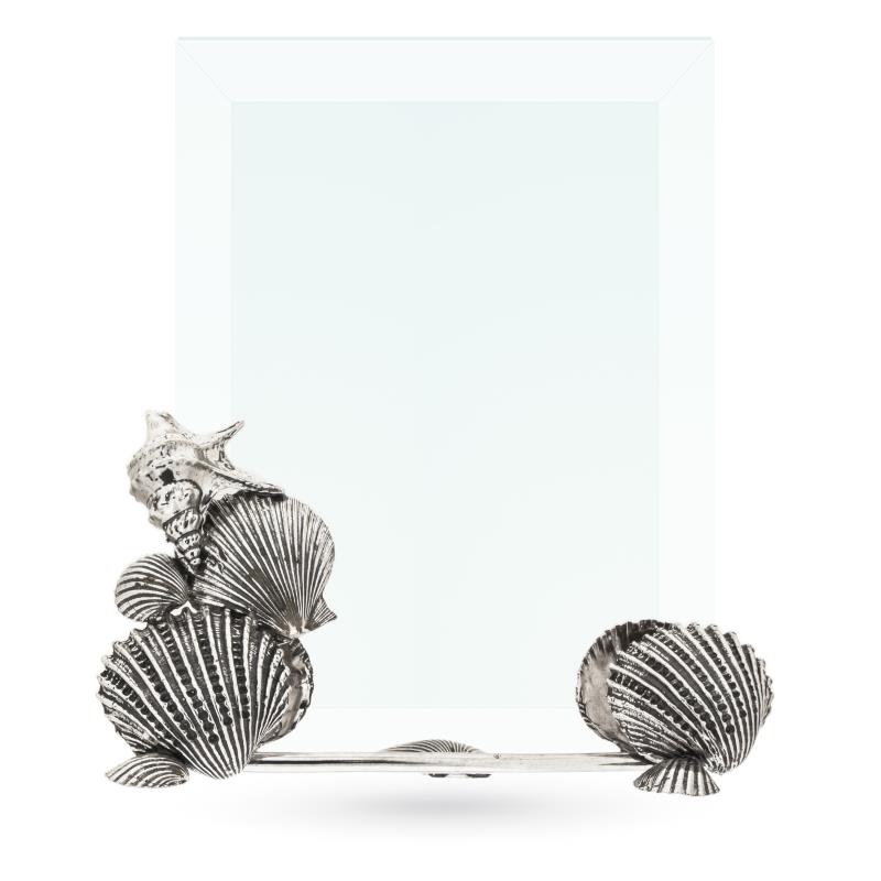 Photo frame 13x18 cm in glass with silver shells - ITALO GORI