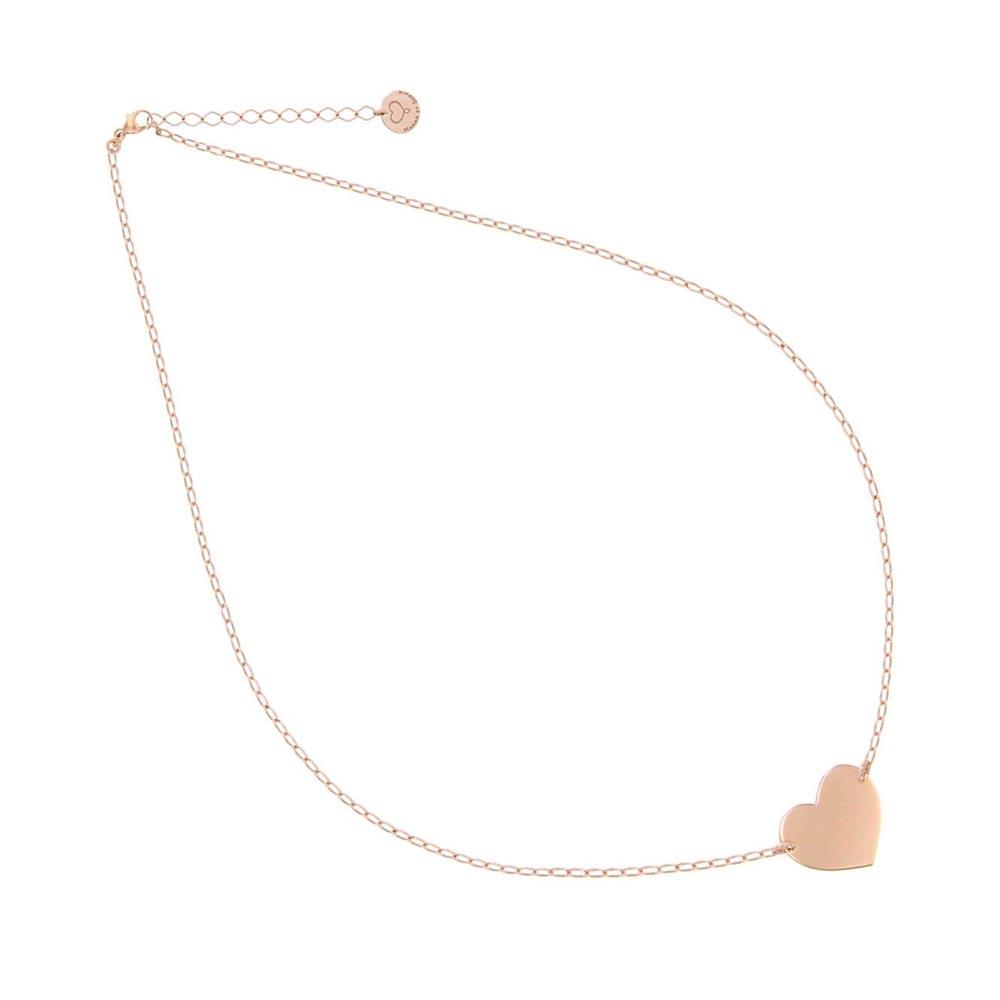 Pink silver medium heart choker necklace - MAMAN ET SOPHIE