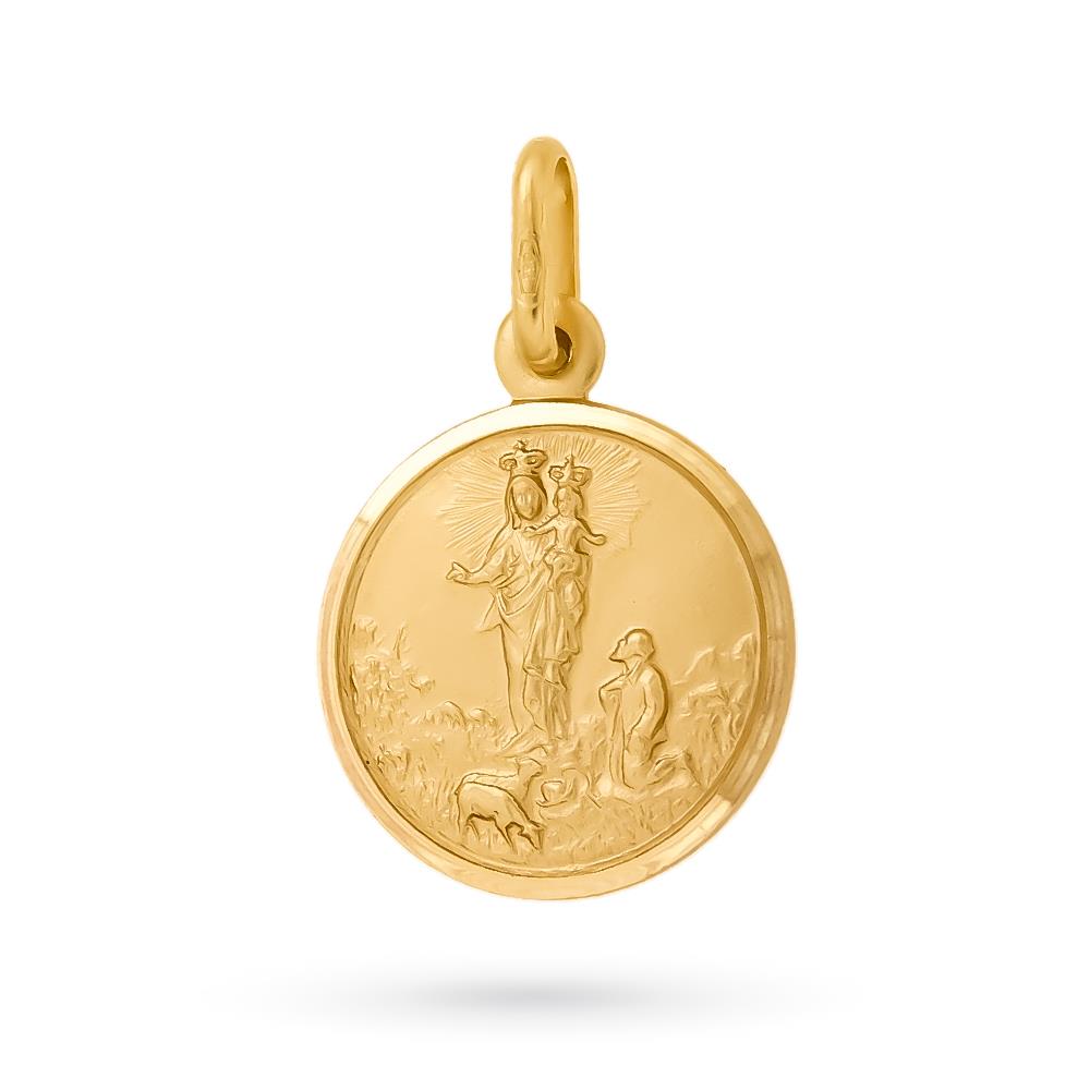 Ciondolo Madonna della Guardia oro giallo 18kt Ø 15mm - LUSSO ITALIANO