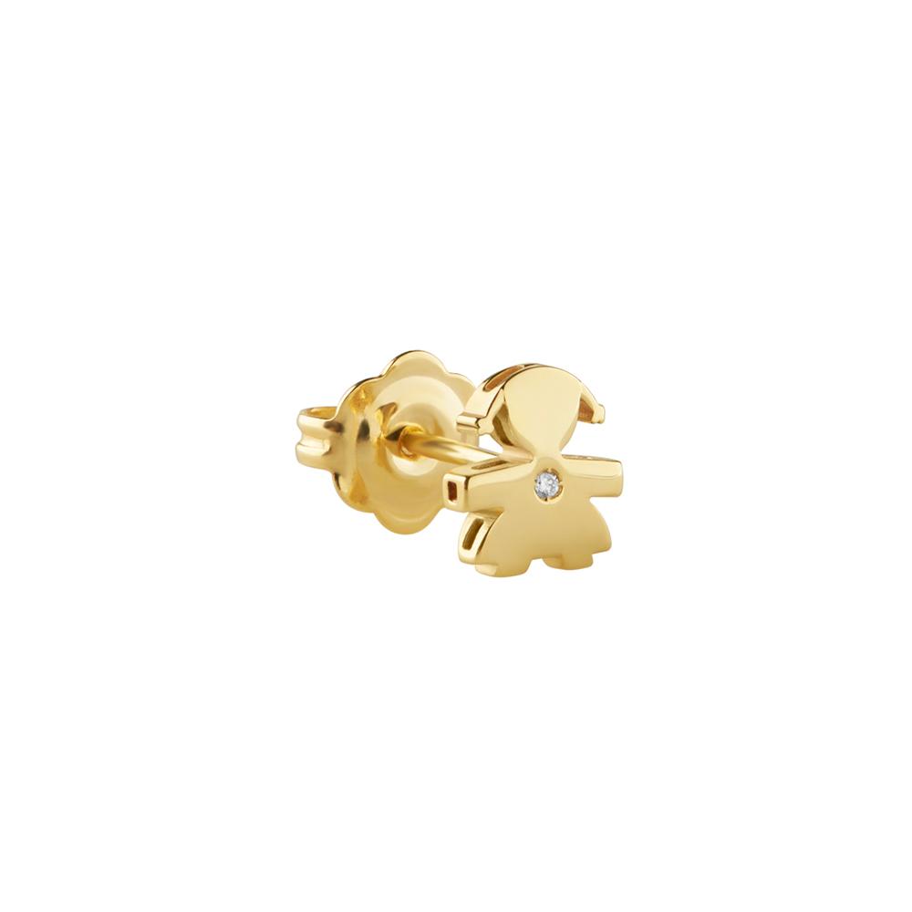Mono orecchino leBebe LBB817 bimba oro giallo diamante ct 0,005 - LE BEBE