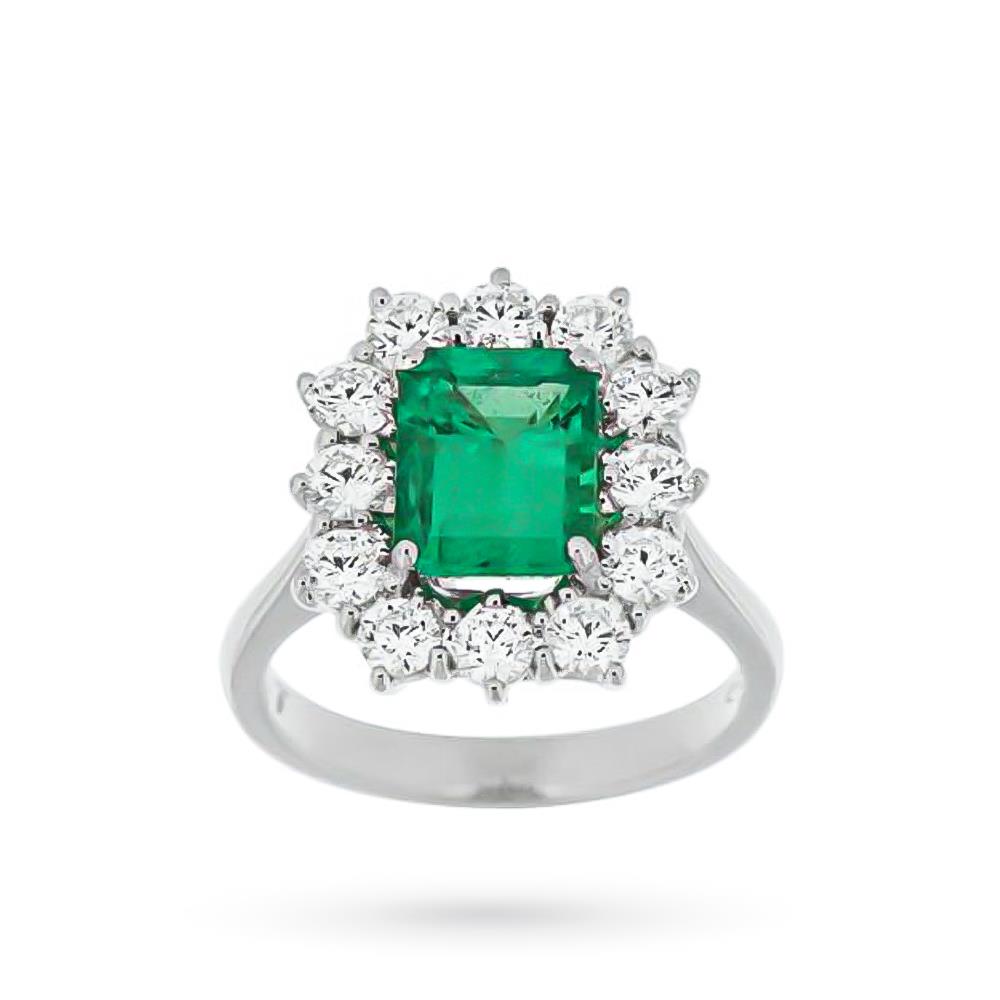 Anello smeraldo rettangolare 2,07ct diamanti 1,20ct Mirco Visconti - MIRCO VISCONTI