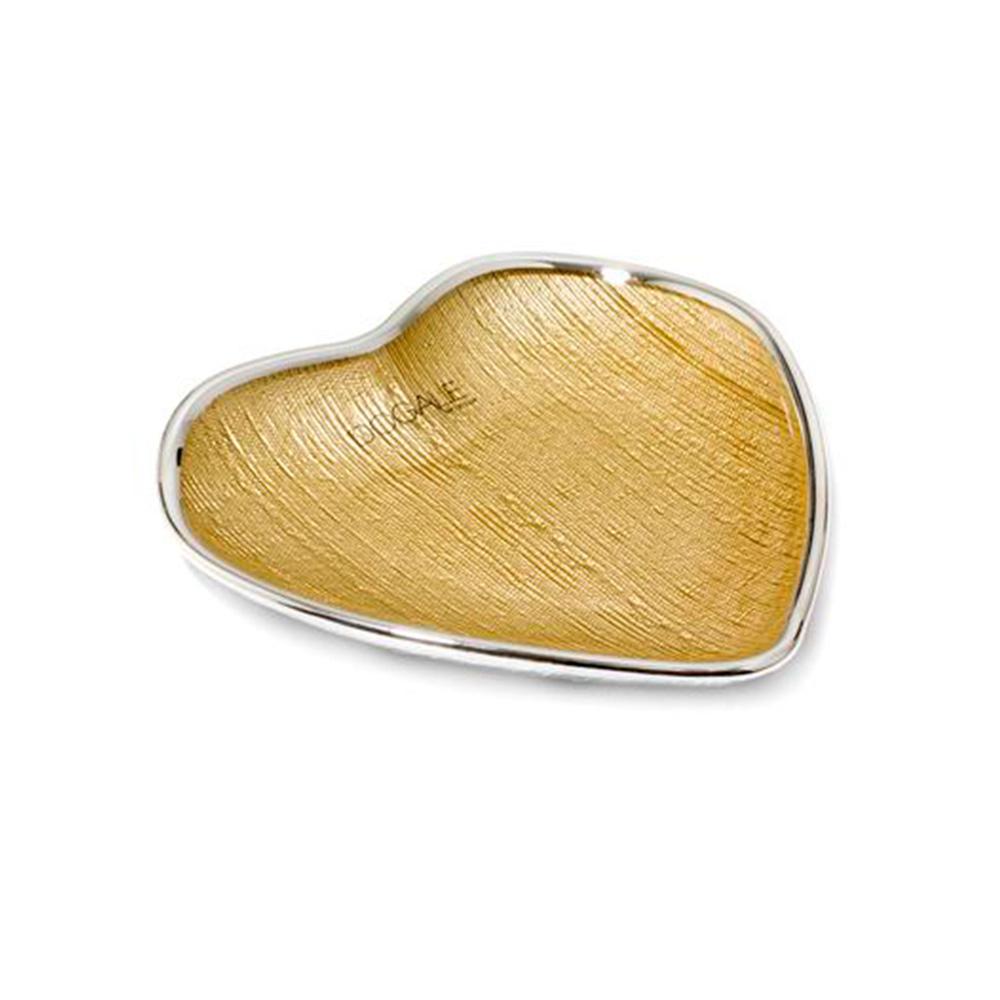 Gold colored heart shaped bowl 13x13 cm - DOGALE