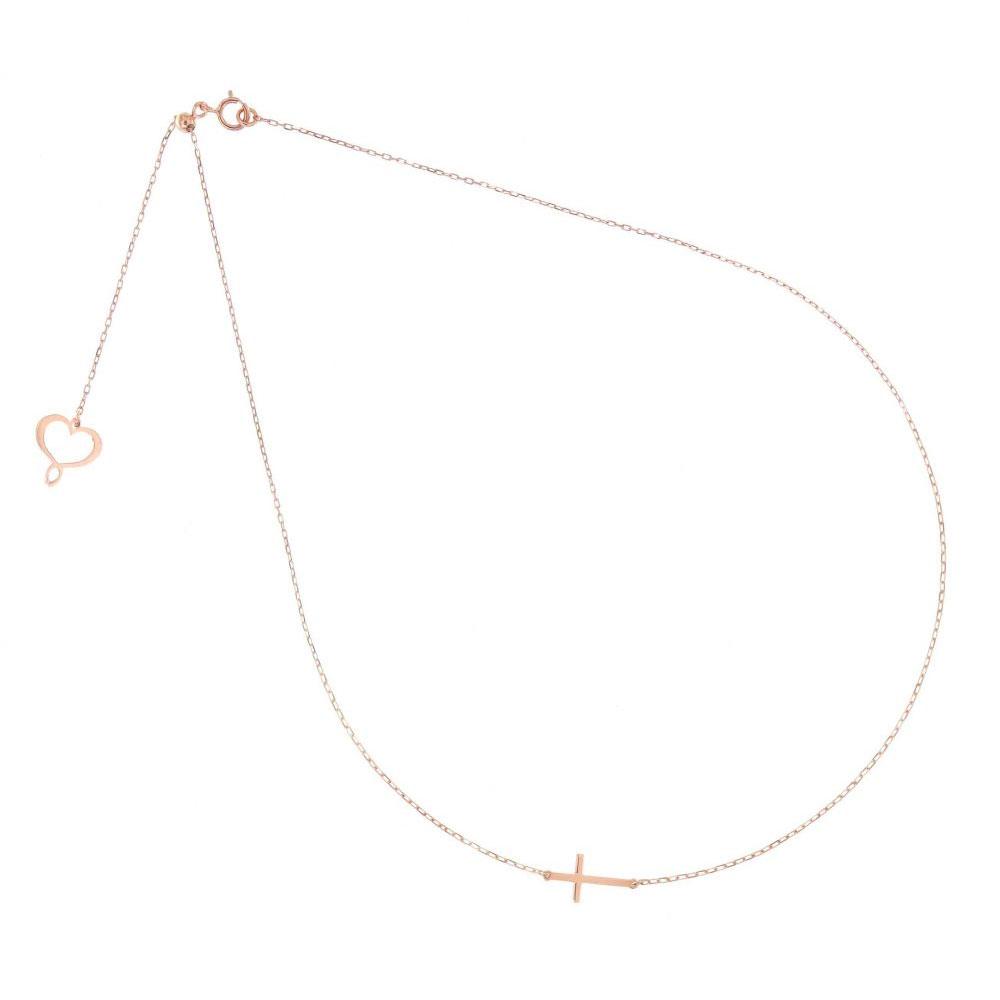 Collana aurum oro rosa 18kt con croce passante GHAUMC - MAMAN ET SOPHIE