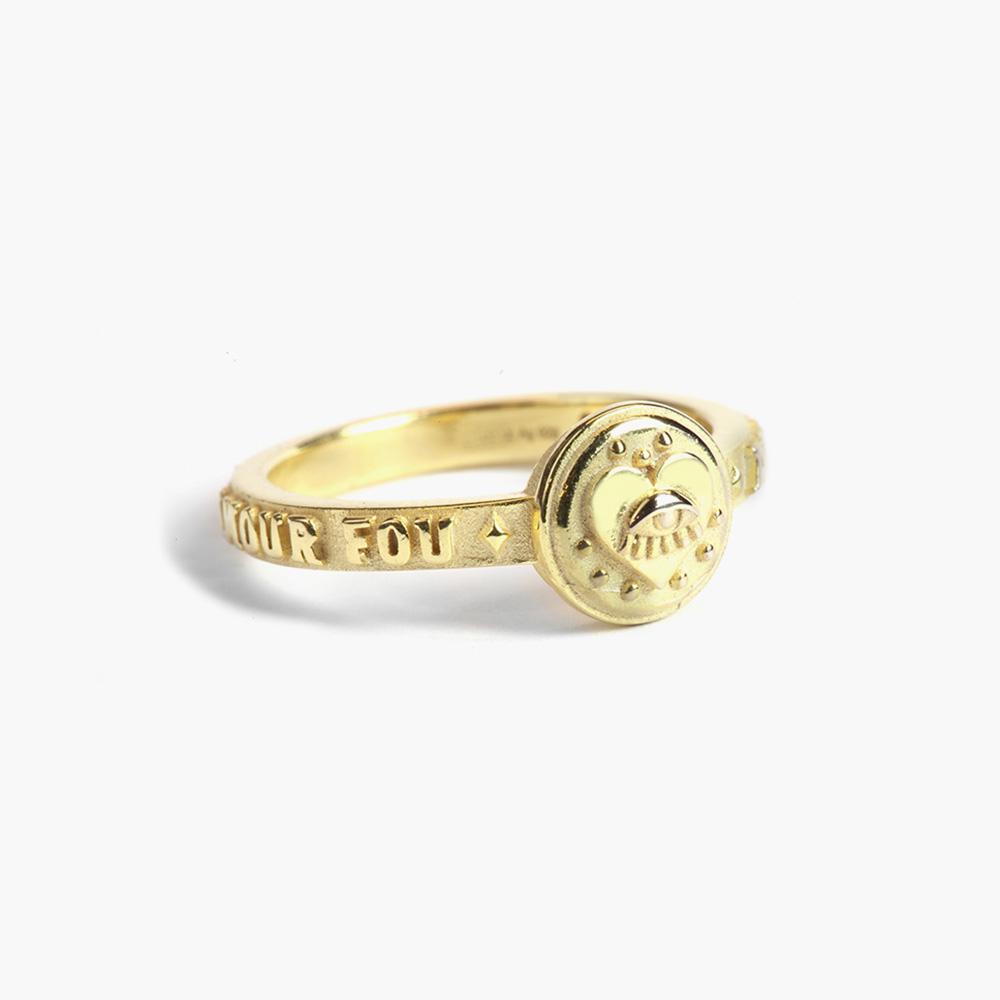 Lovers' ring in shiny yellow gold plated silver Nove25 - NOVE25