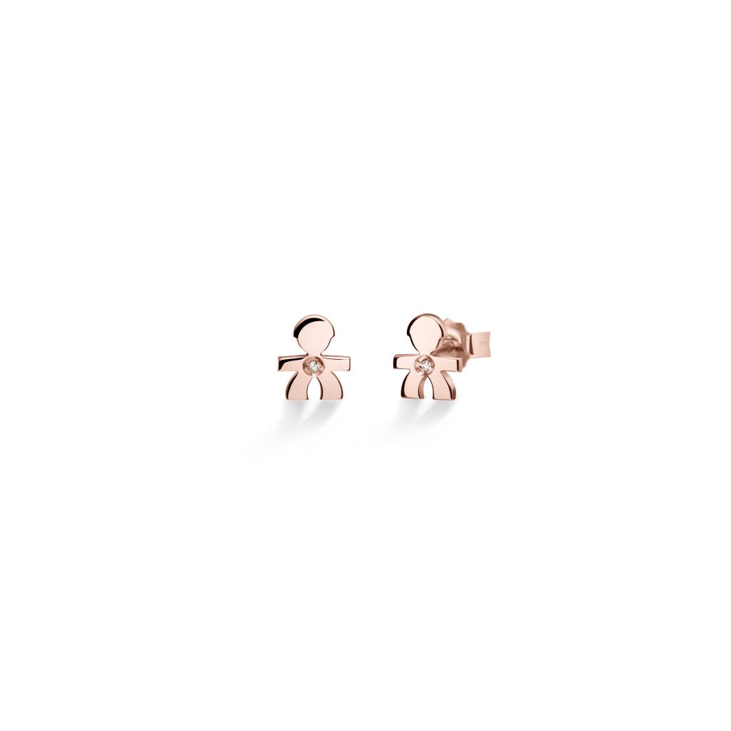 Mono orecchino leBebe LBB329 Preziosi bimbo oro rosa diamante ct 0,003 - LE BEBE