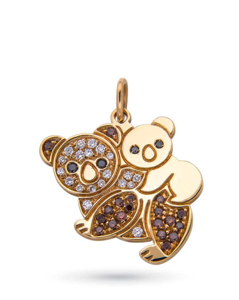 18kt rose gold Koala pendant and diamonds - ORO TREND