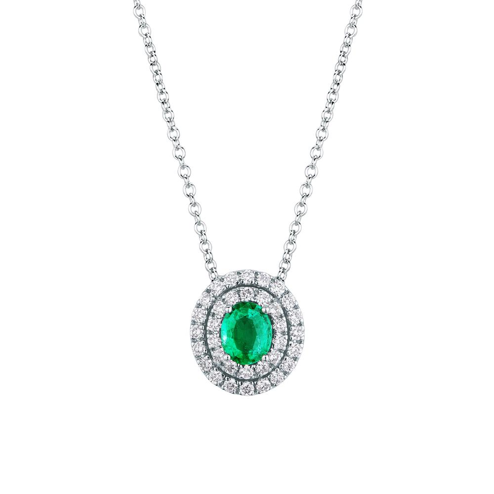 Girocollo smeraldo ovale 0,33ct diamanti 0,20ct Mirco Visconti - MIRCO VISCONTI