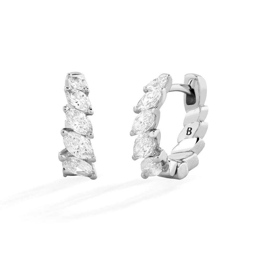 18kt white gold earrings scaled diamonds 0.63 ct - BUONOCORE