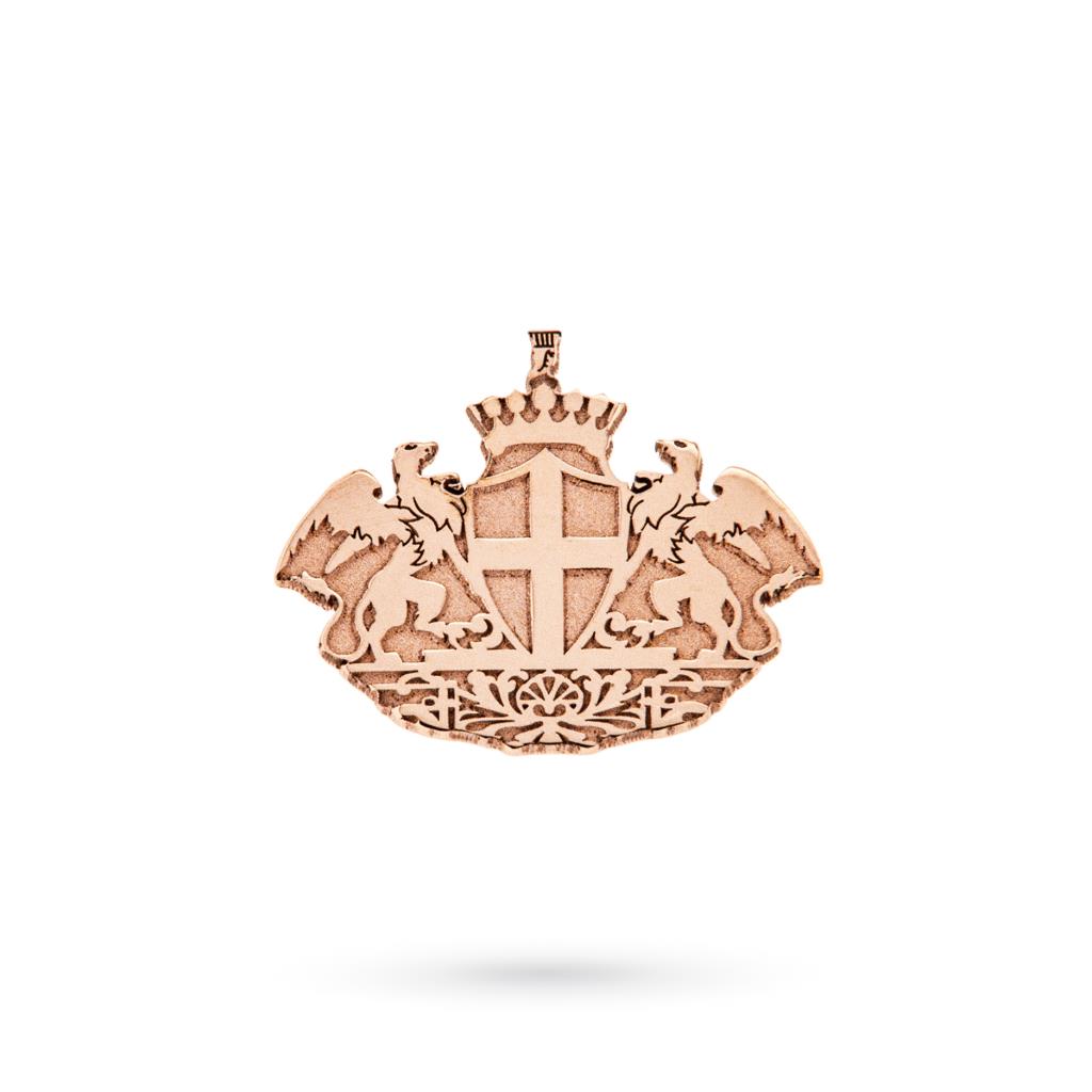 9kt rose gold Genoa city coat of arms lapel brooch - CICALA
