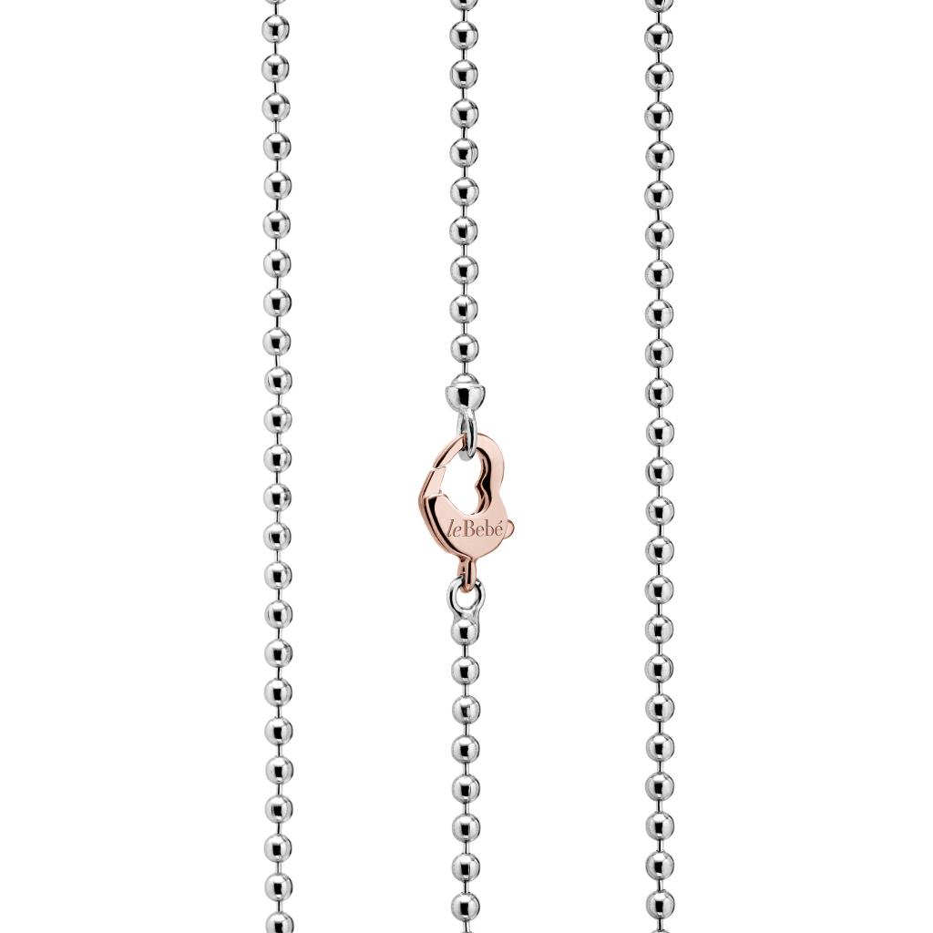 Collana leBebe SNMA001 argento moschettone cuore placcato oro rosa 100cm - LE BEBE