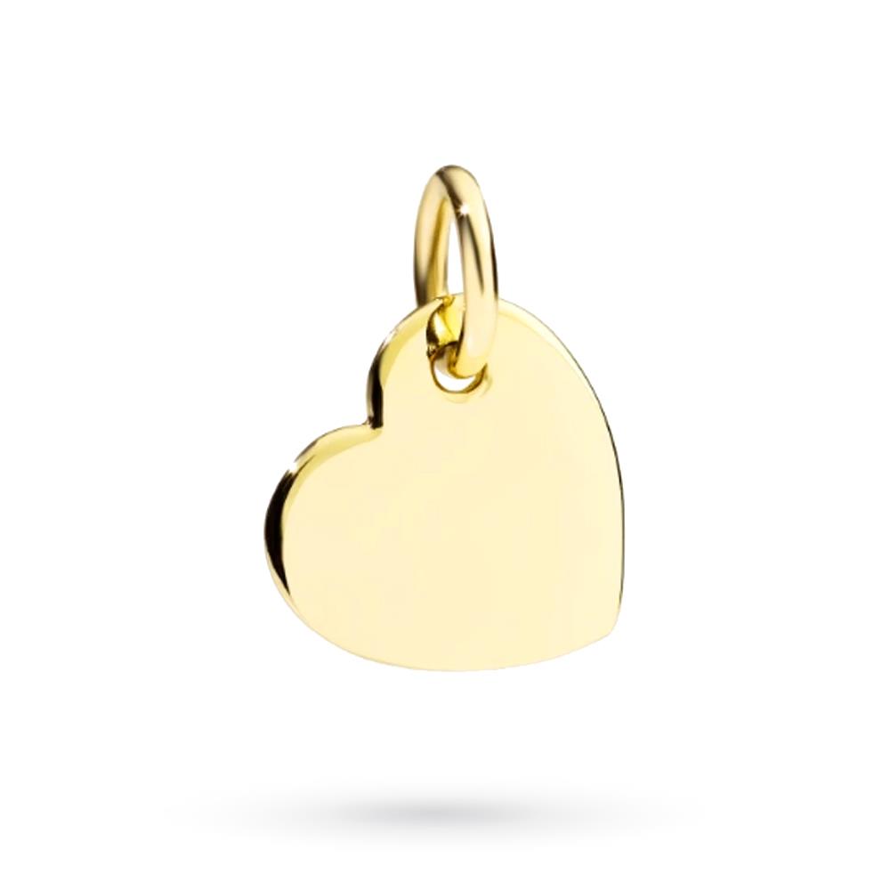 Ciondolo cuore oro giallo 18kt lastra bombata 10,3x9,5 mm - LUSSO ITALIANO
