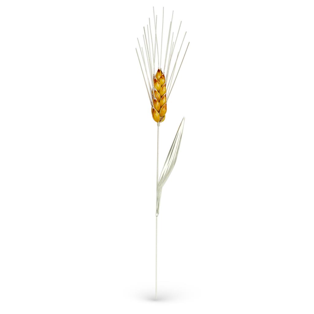 Yellow ear of corn ornament in sterling silver and enamel 32cm - GI.RO’ART