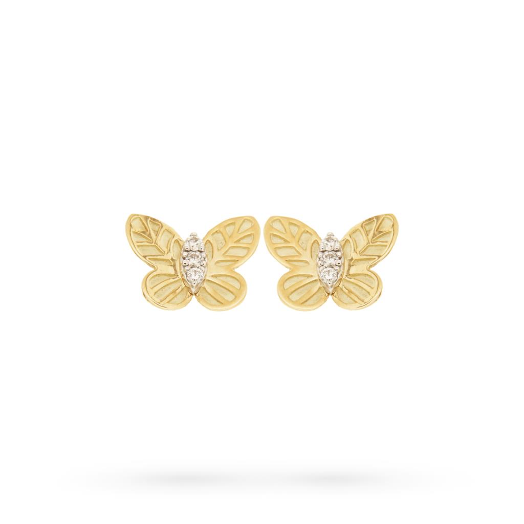 Orecchini copriforo farfalle oro giallo diamanti Luigi Quaglia - QUAGLIA