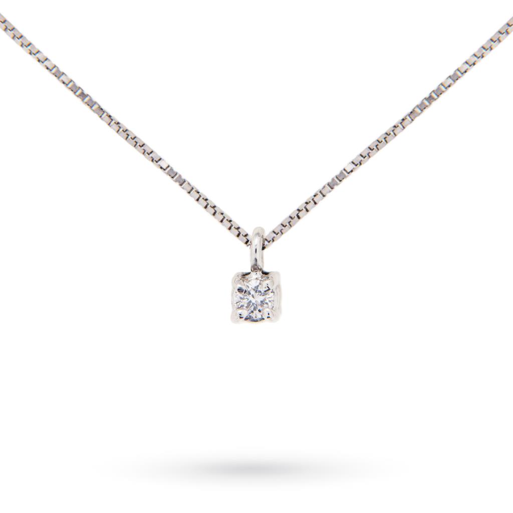 0.03ct F VS diamond light point necklace with Venetian chain - QUAGLIA