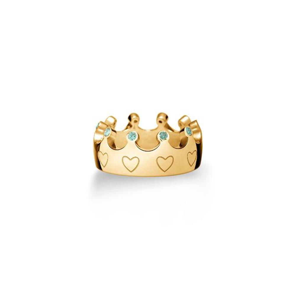  leBebè Suonamore Crown Pendant SNM023-G in silver and yellow gold - LE BEBE