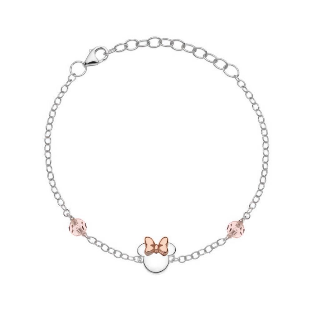 Children's bracelet Disney Minnie pink crystals spheres - DISNEY