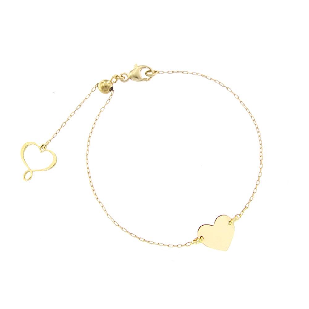 Bracciale catena cuore piccolo argento dorato BR00210PSGI - MAMAN ET SOPHIE