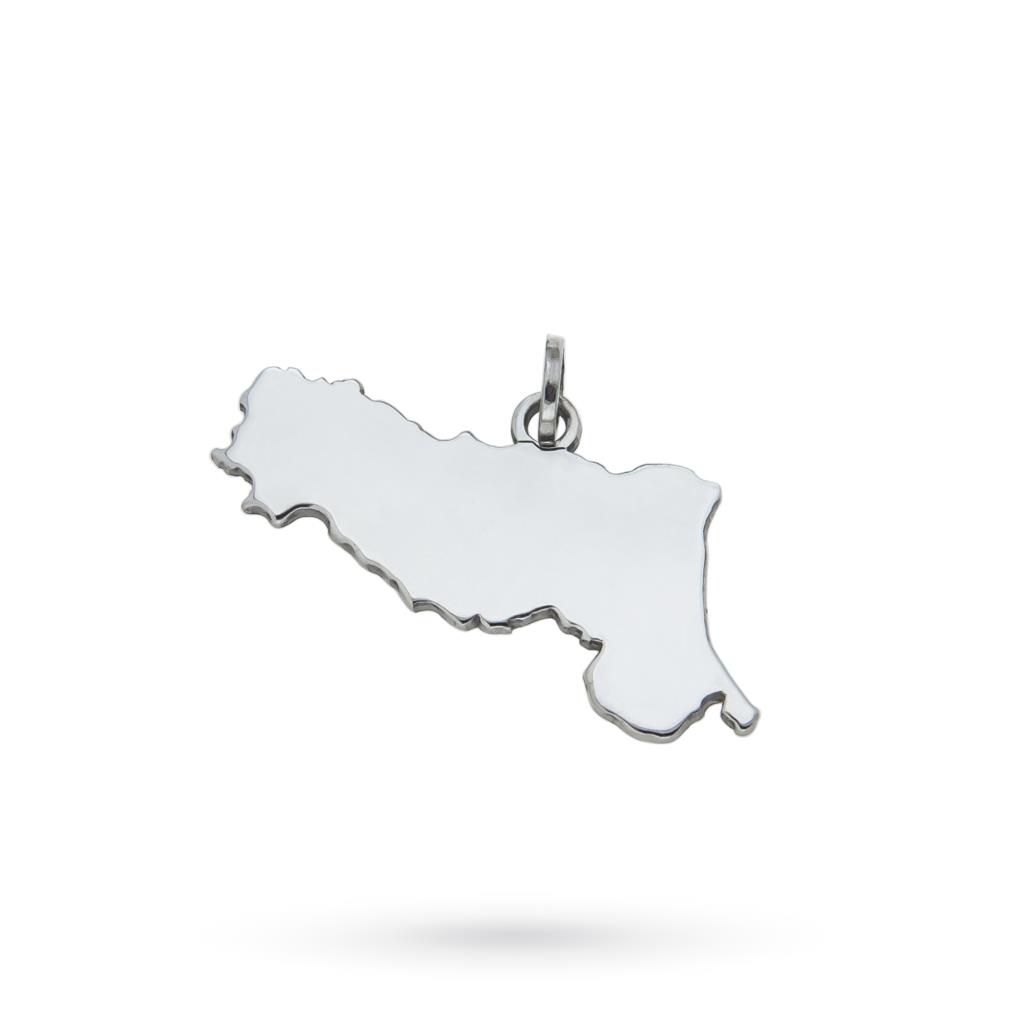 Ciondolo regione Emilia Romagna in argento 925 brillantino - CICALA