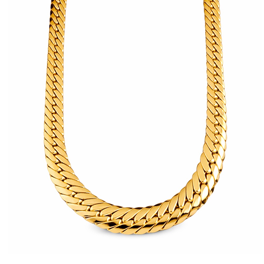 18kt yellow gold cobra chain necklace