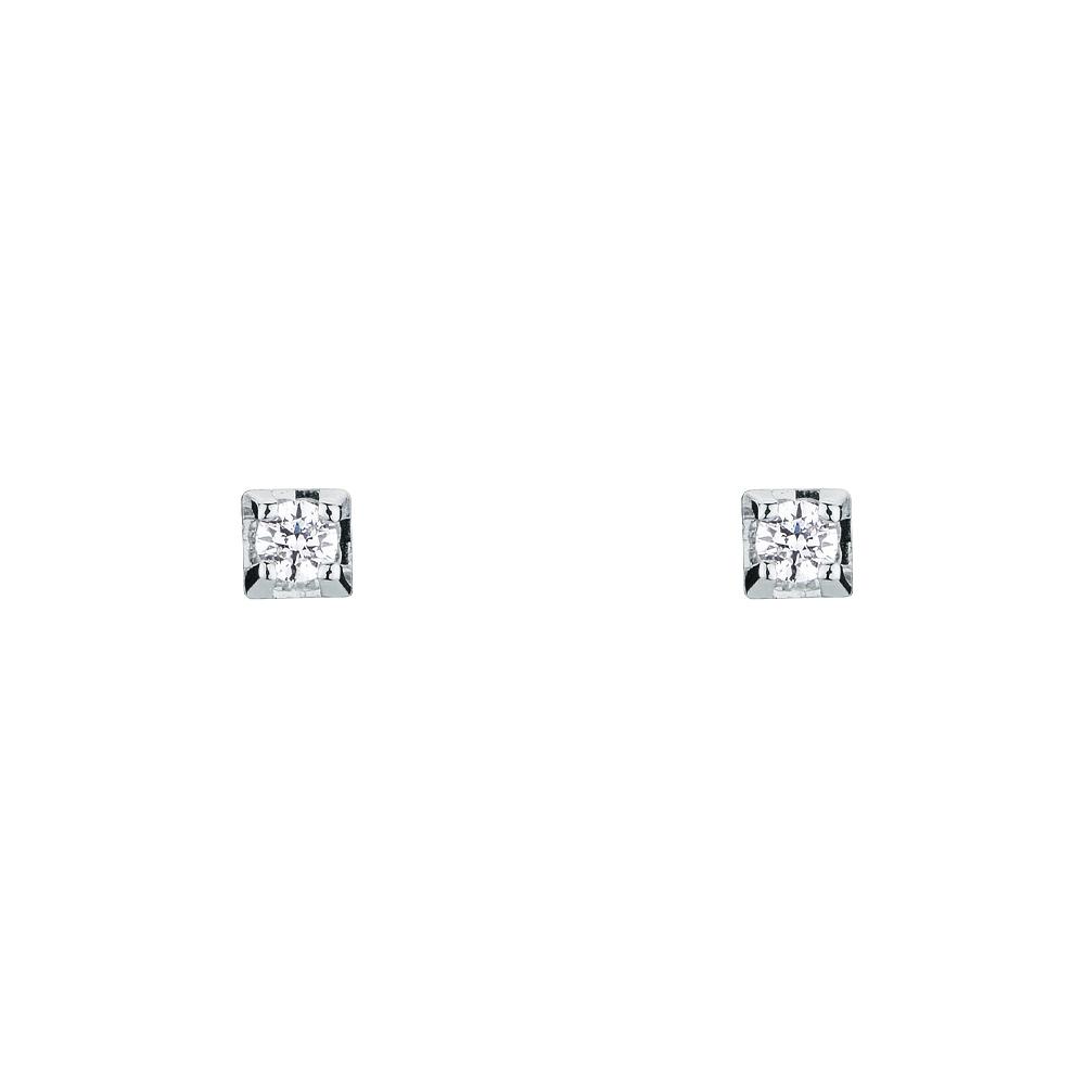 Solitaire diamond stud earrings square 0,06ct Mirco Visconti - MIRCO VISCONTI