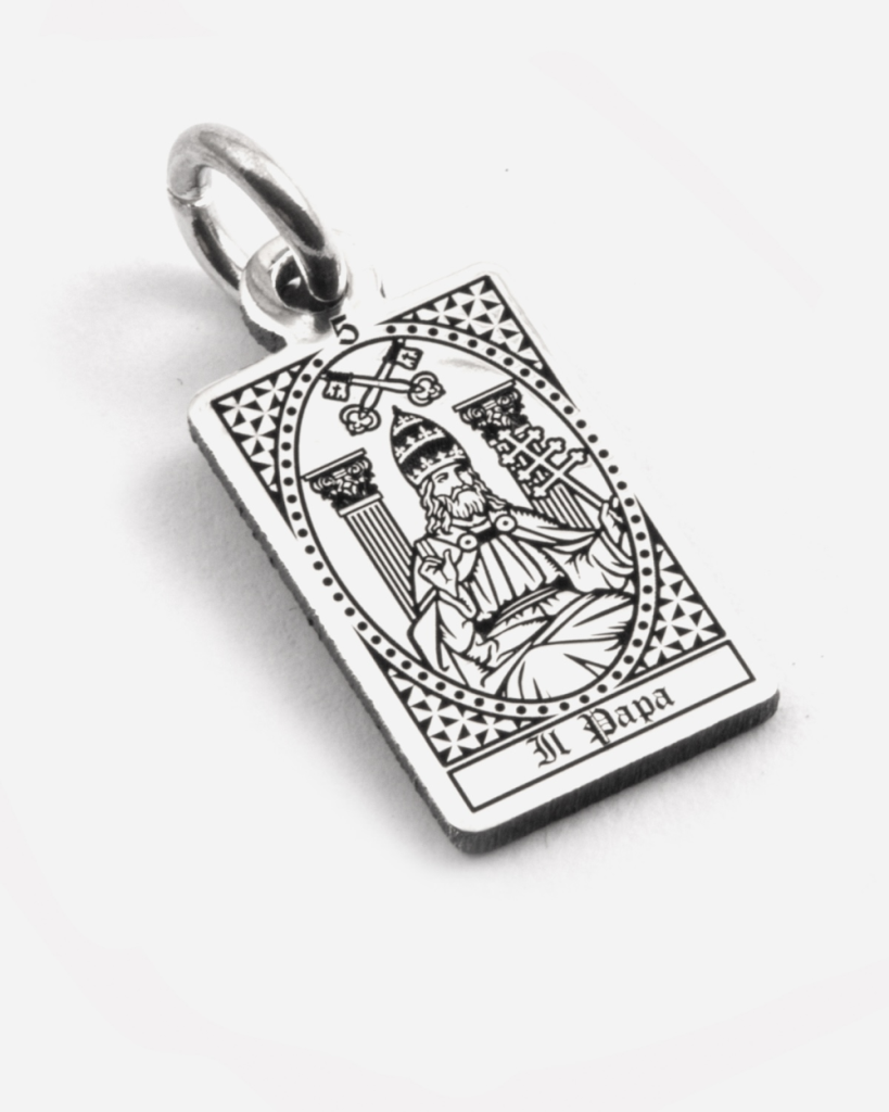 Ciondolo Carta Tarocchi Il Papa in argento 925 Grande