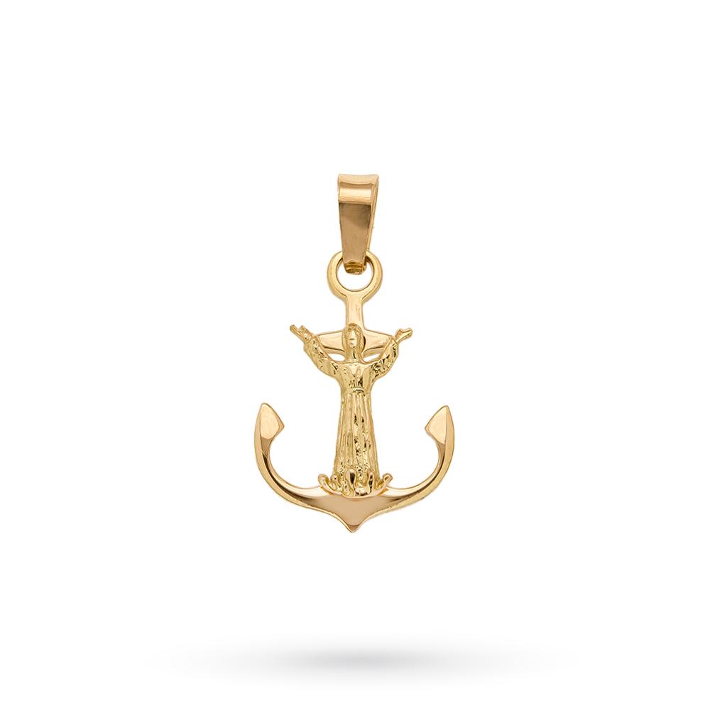 Ciondolo cristo degli abissi in oro giallo 18kt