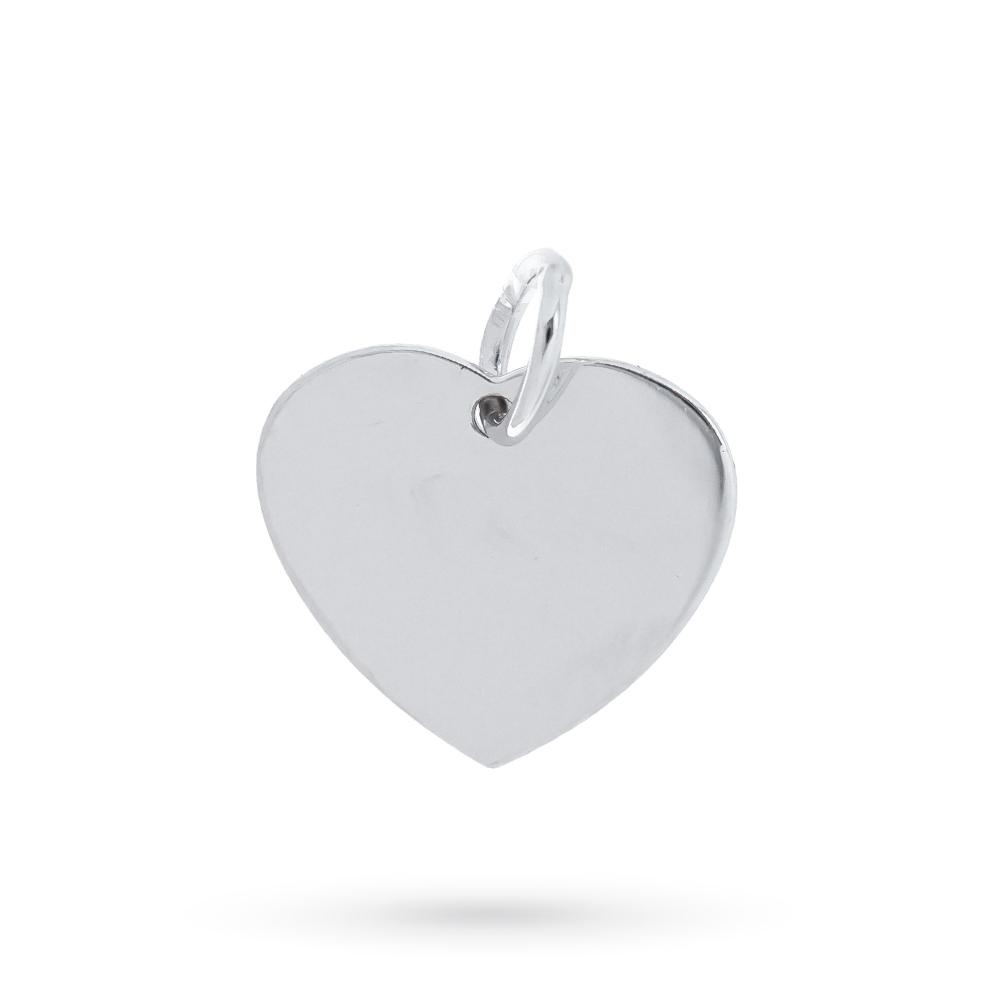Heart pendant in 18kt white gold polished plate - LUSSO ITALIANO
