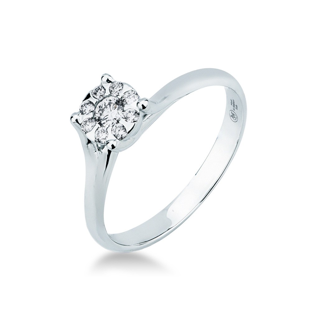 White gold multi-stone solitaire diamond ~0.21ct - MIRCO VISCONTI