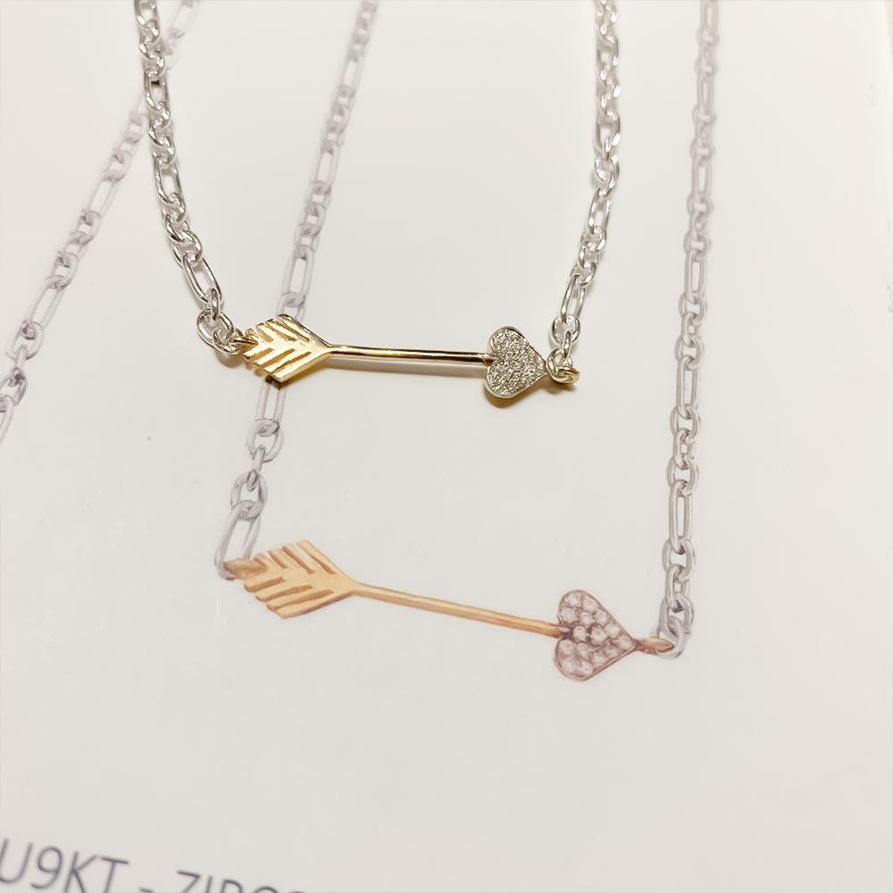  Collana argento freccia oro zirconi 42cm Dodo Mariani FG1ZG - DODO MARIANI