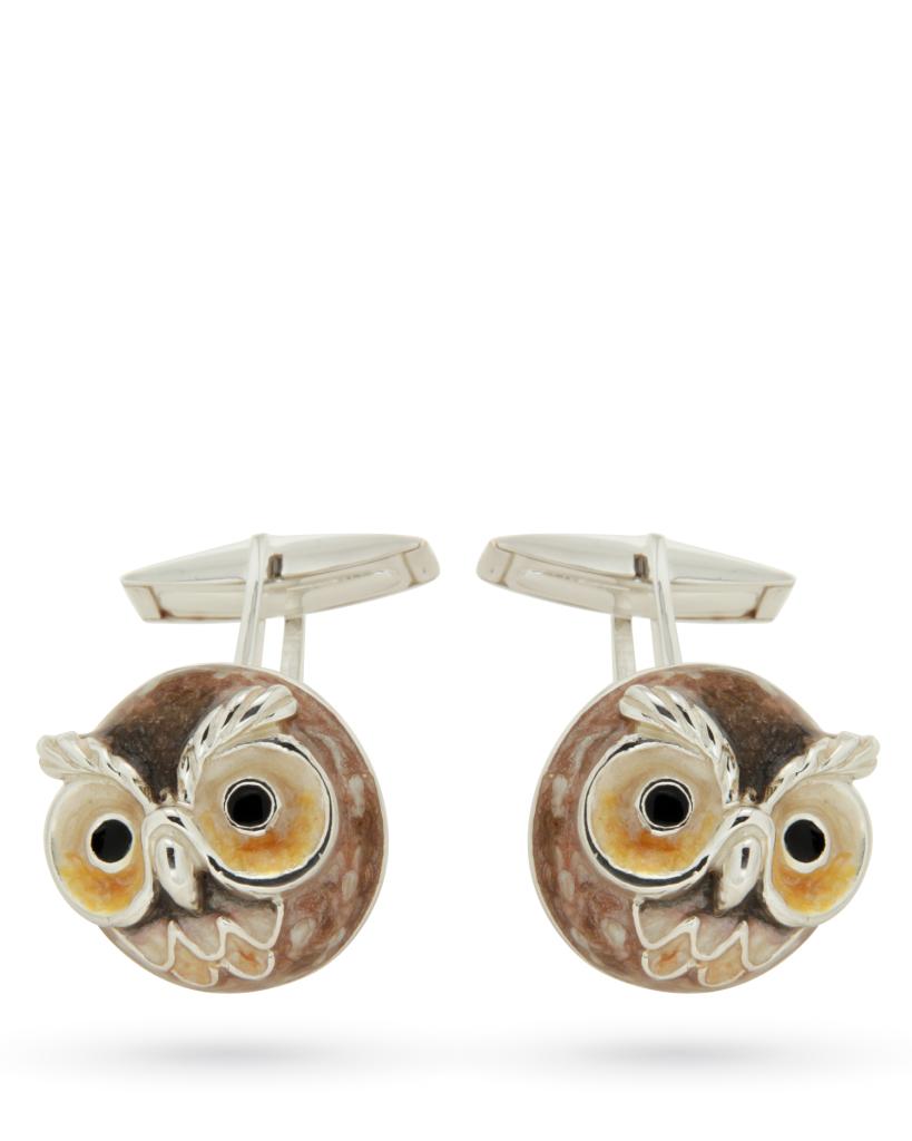 Owl cufflinks 925 silver - Italian craftsmanship - SATURNO