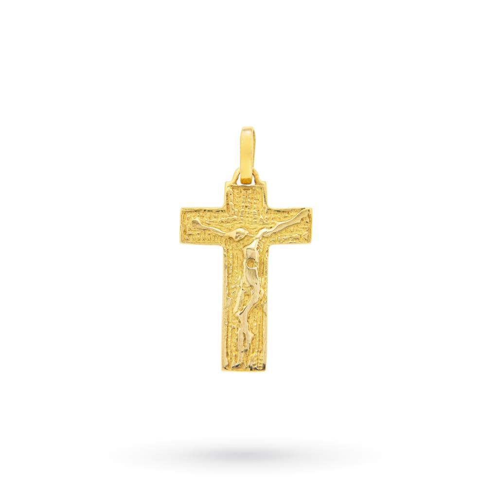 Ciondolo croce Gesù crocifisso oro giallo massiccio - LUSSO ITALIANO