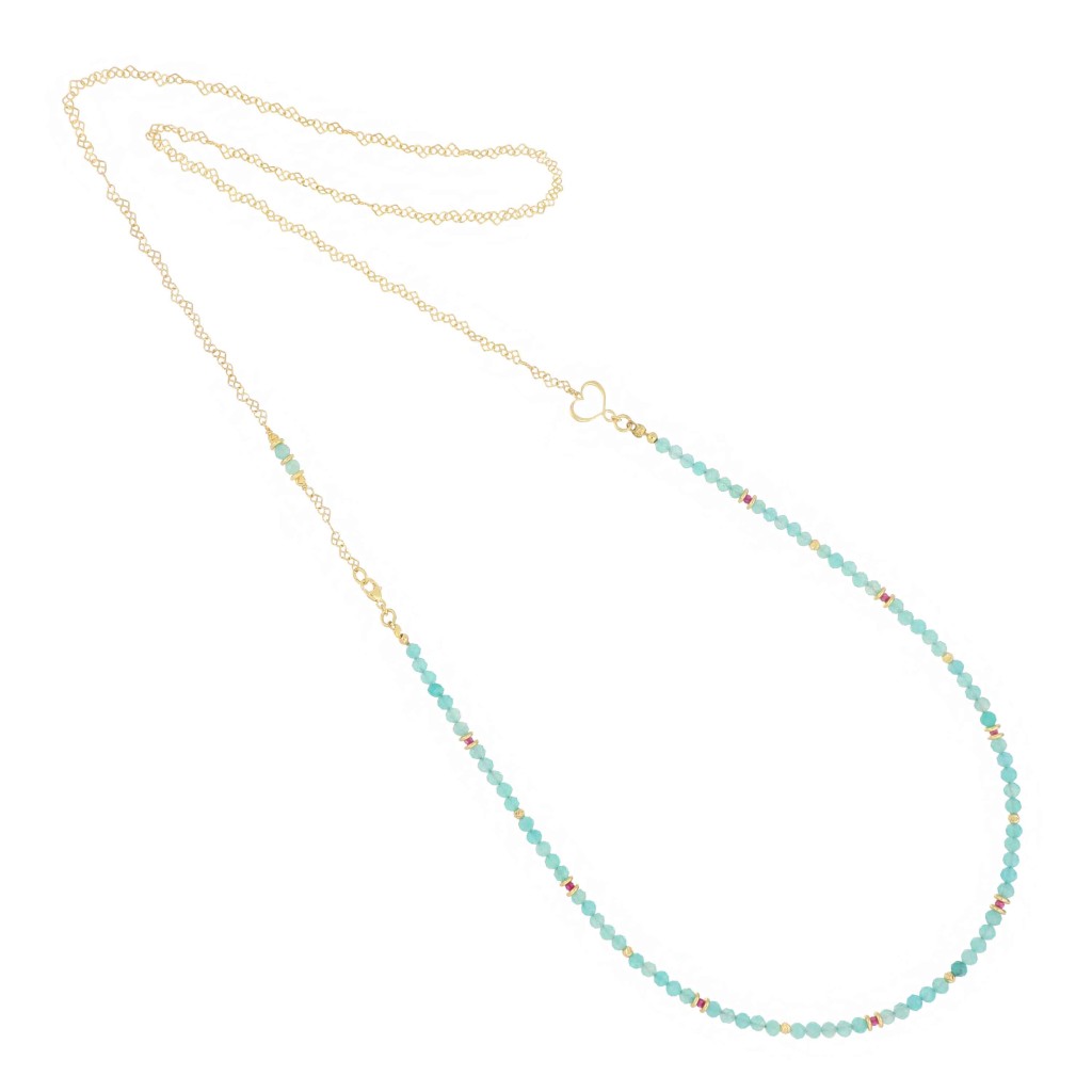 Maman et Sophie CLISF4AZ Necklace with Stones in 925 Silver and Gold - MAMAN ET SOPHIE