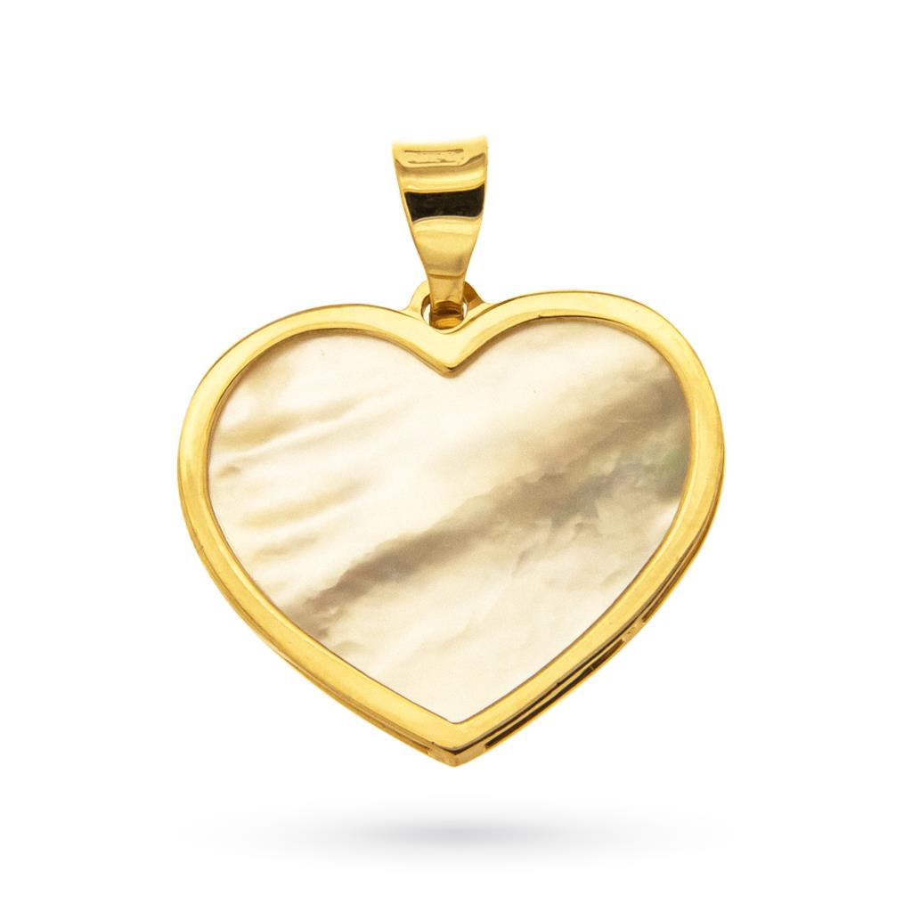  Heart pendant in mother of pearl and 18kt yellow gold - LUSSO ITALIANO