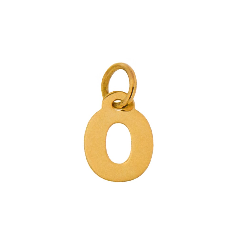 Ciondolo iniziale O in stampatello h 7,00 mm oro giallo - CICALA