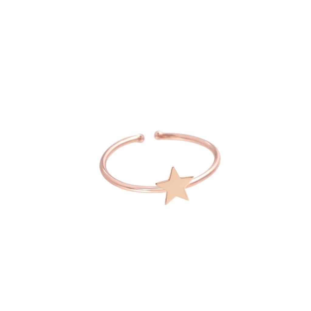 Aurum ring in 18kt rose gold with star - MAMAN ET SOPHIE