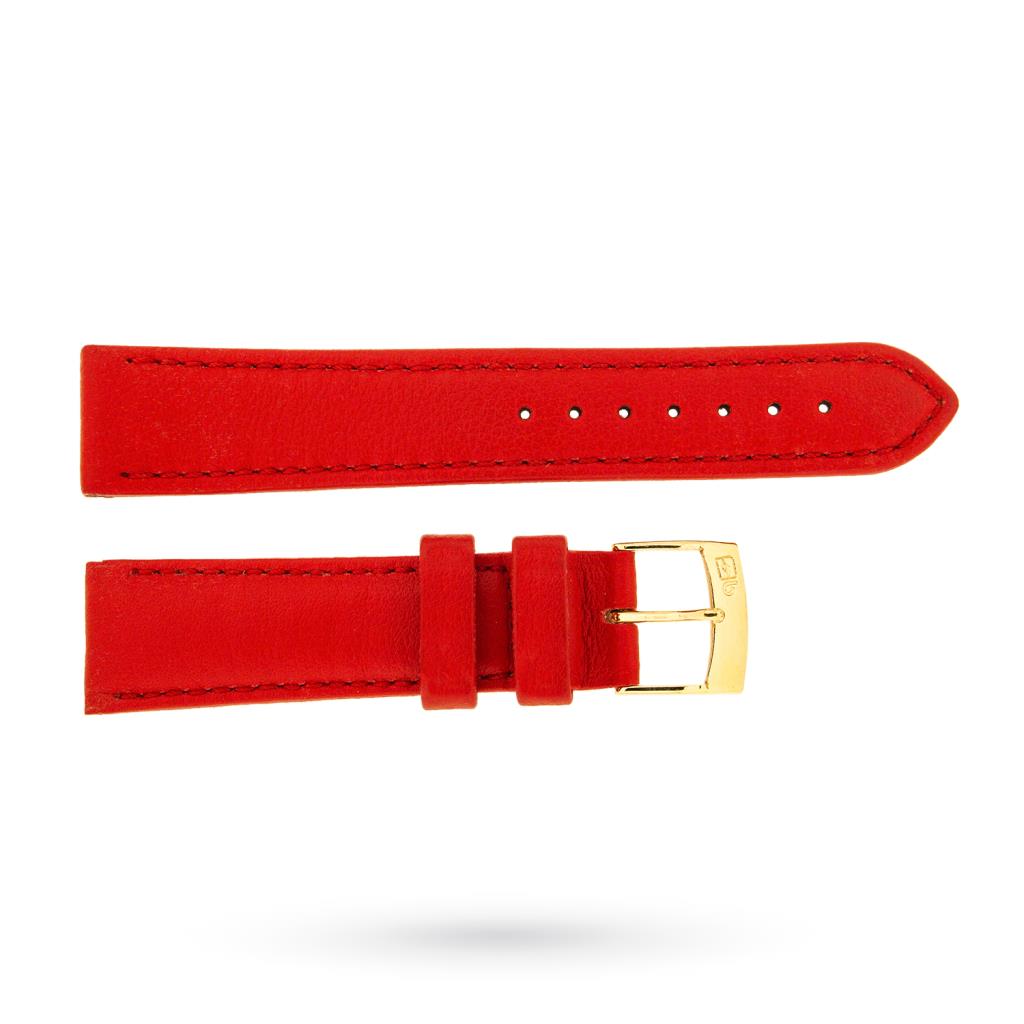 Cinturino lorica rosso 20-18mm fibbia dorata - BROS