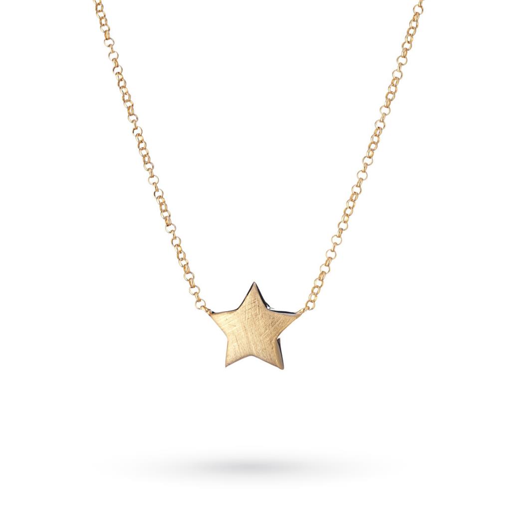 Marcello Pane star necklace in satin gilded silver - MARCELLO PANE