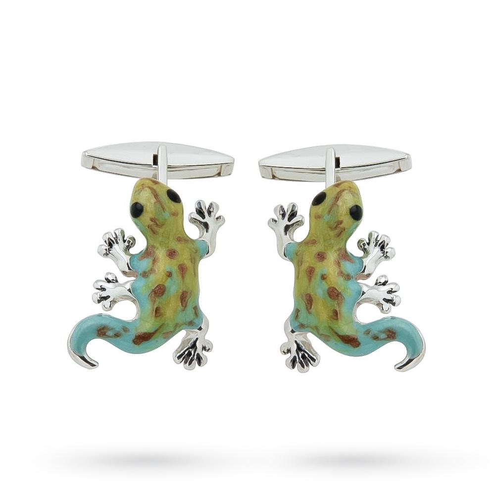 Gecko cufflinks 925 silver - Italian craftsmanship - SATURNO