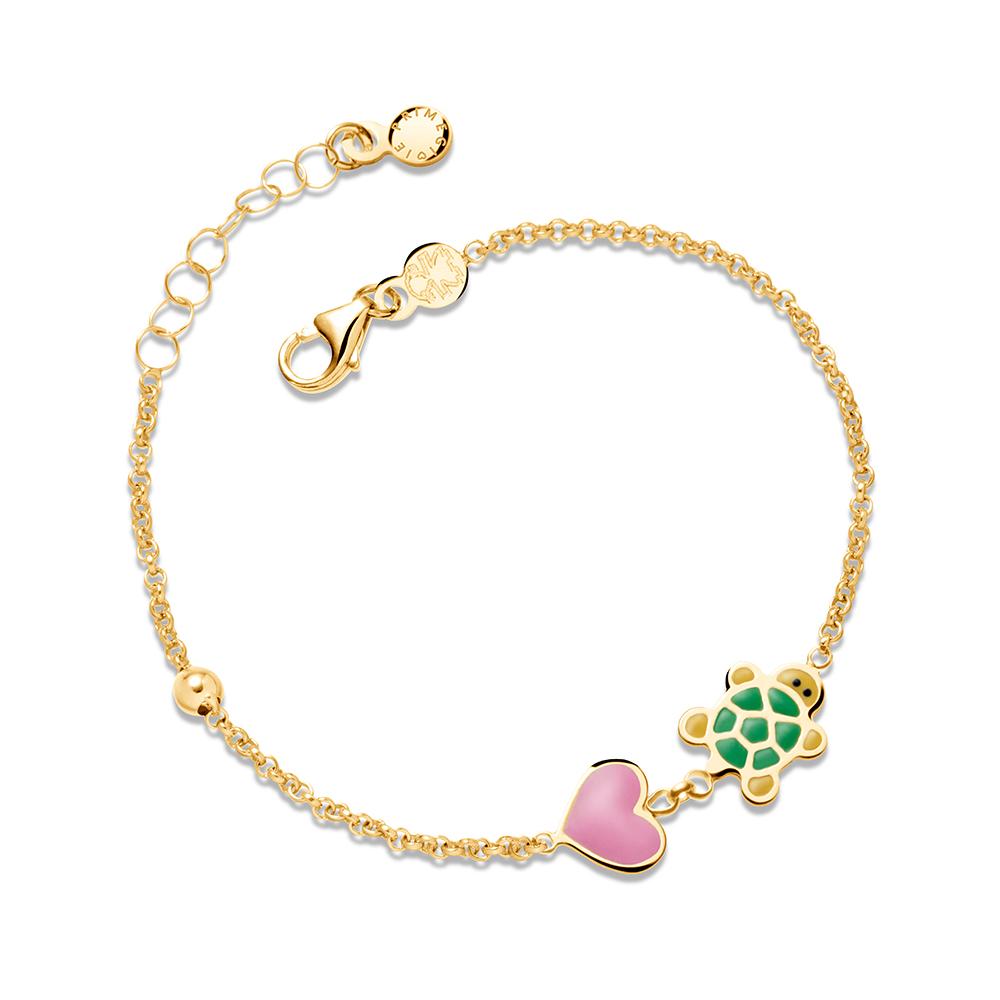 LUXENTER Bracciale Baim In Tormalina Multicolore Con Rifiniture In Oro Giallo 18 Carati